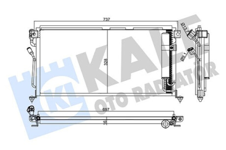 Радіатор кондиціонера Mitsubishi Lancer 98-13 Kale-oto-radyato 357840