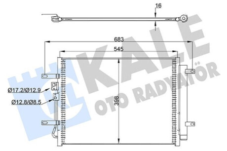 Радиатор кондиционера Hyundai Ioniq, Kia Niro KALE OTO RADYATOR Kale-oto-radyato 357875 (фото 1)