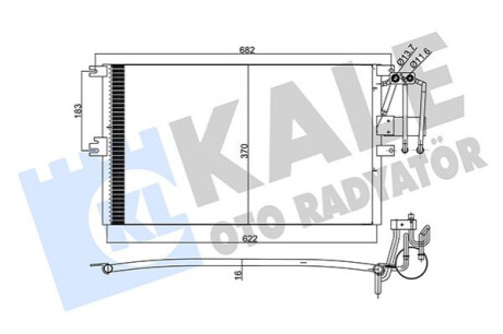 Радіатор кондиціонера Opel Vectra B 95-02 Kale-oto-radyato 358205