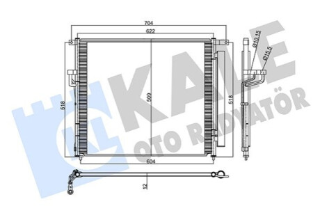 Радіатор кондиціонера (з осушувачем) Ford Ranger 2.2/3.2TDCi/2.5i 11- Kale-oto-radyato 358230