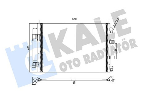 KALE FORD Радиатор кондиционера C-Max II,Focus III 10- Kale-oto-radyato 358250