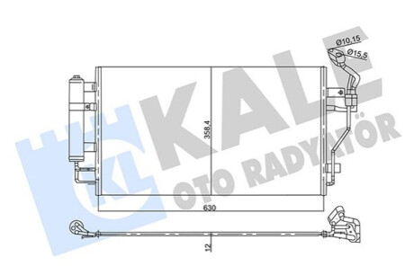 Радіатор кондиціонера (з осушувачем) Nissan Leaf 10- /NV200 14- Kale-oto-radyato 358745