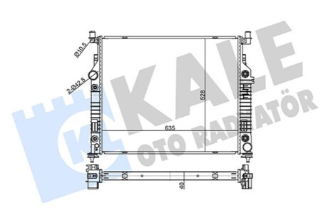 KALE DB Радиатор охлаждения двигателя (АКП) 635*528*40 W461, W164, W251 Kale-oto-radyato 360160