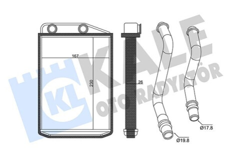 Радиатор отопителя Citroen Jumper, Fiat Ducato, Peugeot Boxer KALE OTO Kale-oto-radyato 360335