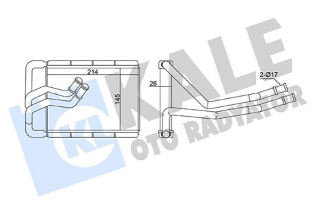KALE HYUNDAI Радіатор опалення TUCSON 2.0 04-, 2.7 04-, KIA SPORTAGE II 2.0 04- Kale-oto-radyato 360825