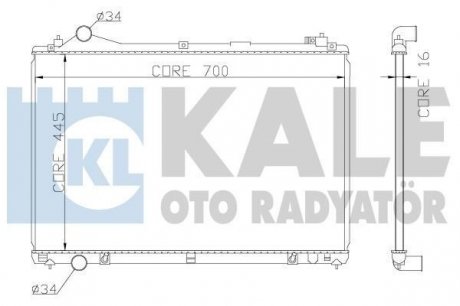 KALE NISSAN Радиатор охлаждения Pathfinder 3.3 97- Kale-oto-radyato 362600