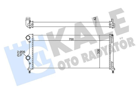 KALE FIAT Радіатор охолодження двиг. DOBLO 1.9 JTD 01- Kale-oto-radyato 363115