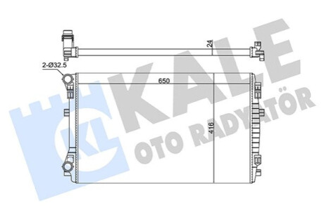 KALE VW Радіатор охолодження Golf VII, Passat 13-,Audi A3 13-,Skoda Octavia III Kale-oto-radyato 363145