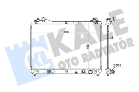 KALE SUZUKI Радиатор охлаждения Grand Vitara II 1.6/2.7/3.2 05- Kale-oto-radyato 365400