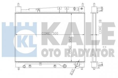 KALE TOYOTA Радиатор охлаждения с АКПП Yaris 1.3/1.5 99- Kale-oto-radyato 366000