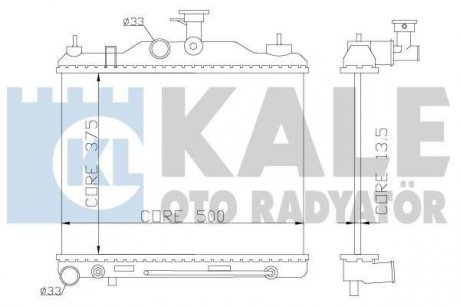 HYUNDAI Радиатор охлаждения Getz 1.3/1.4 02- Kale-oto-radyato 369600 (фото 1)