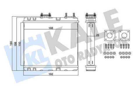 Радіатор пічки Nissan Almera/Primera 1.4-2.0D 90-00 Kale-oto-radyato 370580