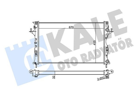 KALE RENAULT Радиатор охлаждения Espace IV,Laguna II 1.9/2.2dCi 02- Kale-oto-radyato 371600