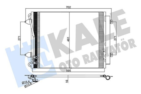 Радіатор кондиціонера Volkswagen CC, Passat, Passat Alltrack KALE OTO RADYATOR Kale-oto-radyato 376100