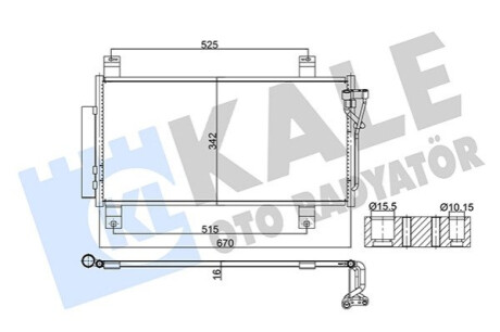 Радіатор кондиціонера (з осушувачем) Mazda 6 1.8-2.5 07-13 Kale-oto-radyato 382510