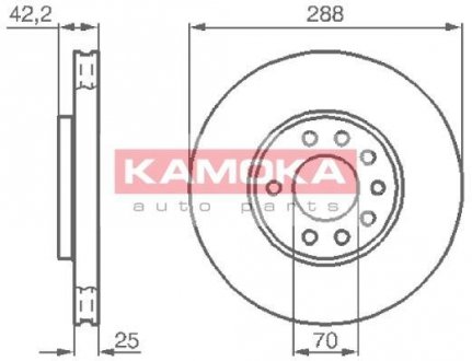 Тормозной диск KAMOKA 1031620 (фото 1)