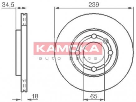 Тормозной диск KAMOKA 1031624 (фото 1)
