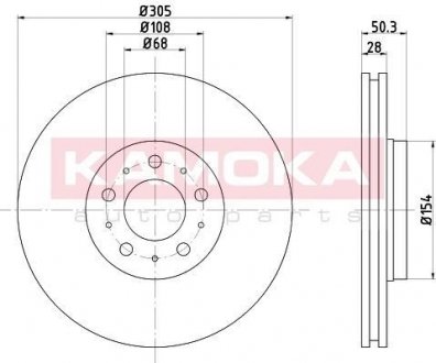 Тормозной диск KAMOKA 1032156 (фото 1)