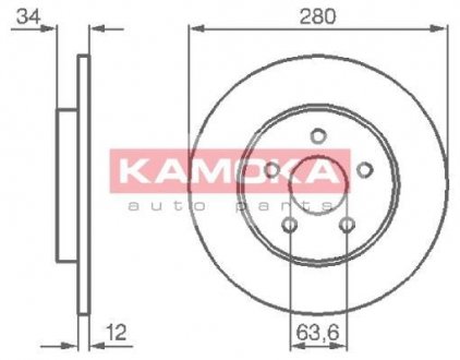 Тормозной диск KAMOKA 1032252 (фото 1)
