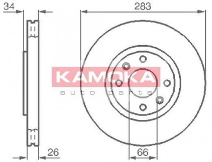 Тормозной диск KAMOKA 1032304 (фото 1)