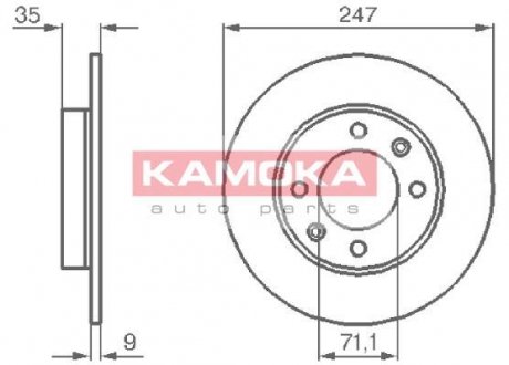 Тормозной диск KAMOKA 1032356 (фото 1)