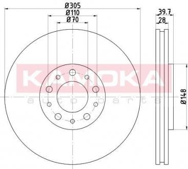Тормозной диск KAMOKA 103284 (фото 1)