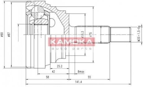 Шарнірний набір, привідний вал KAMOKA 6600