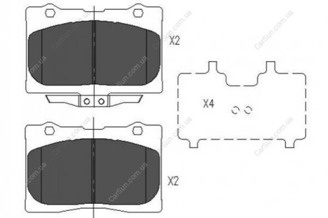 Комплект тормозных накладок, дисковый тормоз KAVO KBP2039 (фото 1)