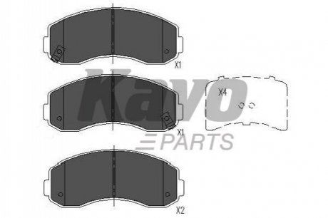 Гальмівні колодки, дискове гальмо (набір) KAVO KBP-4021