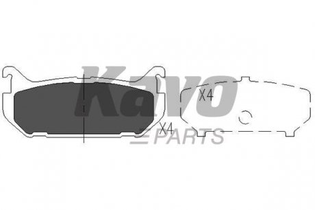PARTS MAZDA Тормозные колодки задн.626 92-97, Xedos-6 92-96 KAVO KBP-4508 (фото 1)