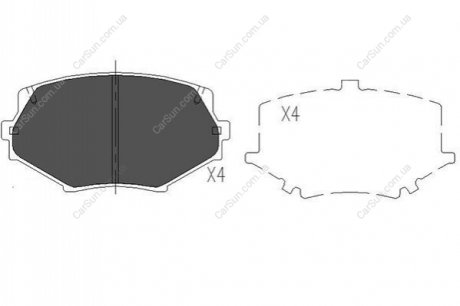 Комплект тормозных накладок, дисковый тормоз KAVO KBP4527 (фото 1)