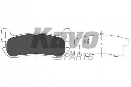 Гальмівні колодки, дискове гальмо (набір) KAVO KBP4540