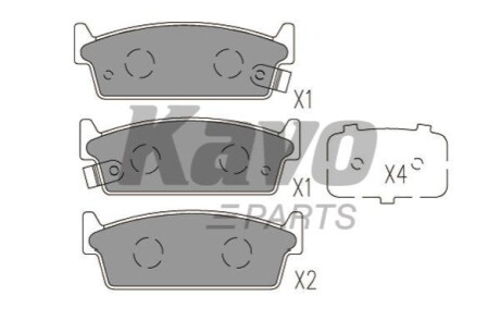 Гальмівні колодки задн. Almera 00- Maxima QX 00- KAVO KBP6601