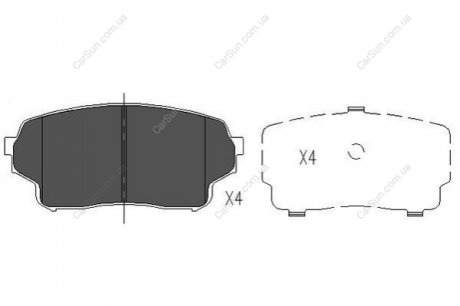 Комплект тормозных накладок, дисковый тормоз KAVO KBP8511 (фото 1)