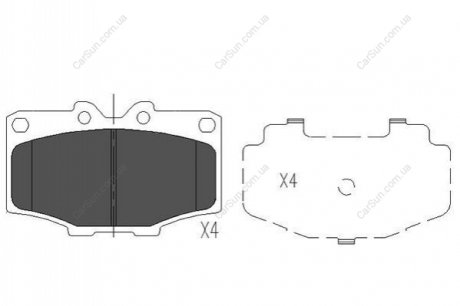 Комплект тормозных накладок, дисковый тормоз KAVO KBP9028