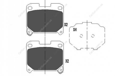 Комплект тормозных накладок, дисковый тормоз KAVO KBP-9063