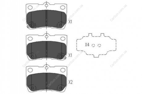 Комплект тормозных накладок, дисковый тормоз KAVO KBP-9083 (фото 1)