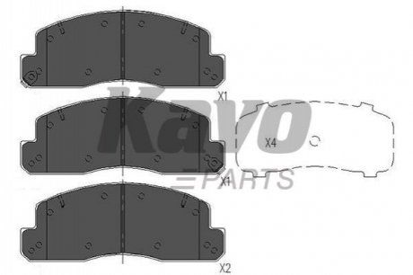 Гальмівні колодки, дискове гальмо (набір) KAVO KBP9088