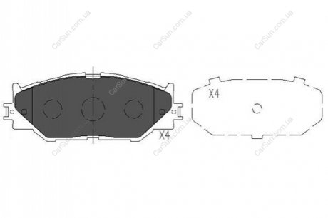 Комплект тормозных накладок, дисковый тормоз KAVO KBP9094