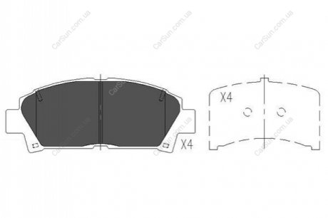 Комплект тормозных накладок, дисковый тормоз KAVO KBP-9110