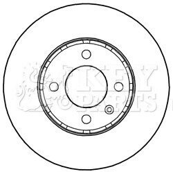 Диск гальмівний (передній) Skoda Citigo 1.0 11-19/VW Up 1.0 12- (257x22) (з покриттям) (вент.) Key-parts KBD5236