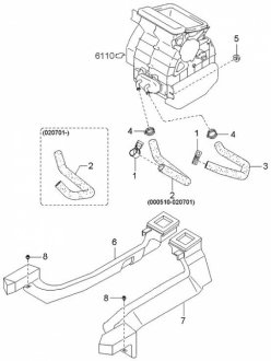 Патрубок системи охолодження Kia/Hyundai 0K30E61211D