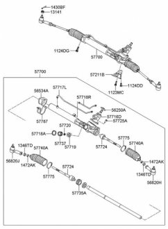 Рейка рулевая с ГУ Kia/Hyundai 577002M000