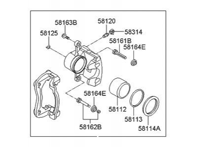 Тормозной суппорт, передний левый Kia/Hyundai 581802VA00