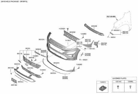 Решітка радіатора Kia/Hyundai 86350J9CA0