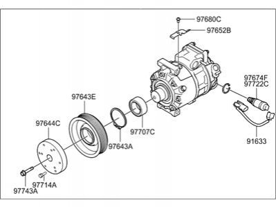 Компрессор кондиционера Kia/Hyundai 977013M001