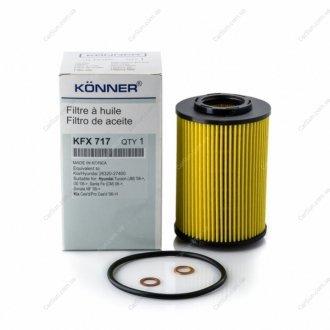 Фильтр масляный Hyundai Sonata V (NF)/I30/Kia Ceed (ED) 2.0CRDi 10/07- - (2632027401) Konner KFX-717