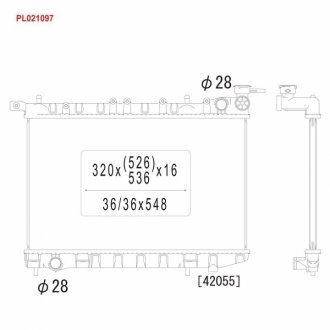 Радіатор охолоджування двигуна KOYORAD PL021097