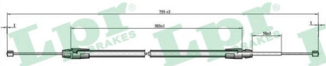 Трос, стояночная тормозная система LPR C0013B (фото 1)