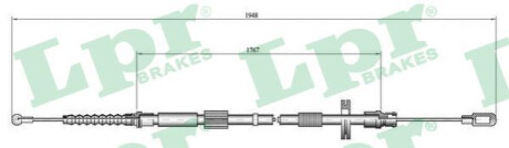 Трос ручного тормоза - (8E0609721L / 8E0609721H / 8E0609721D) LPR C0050B